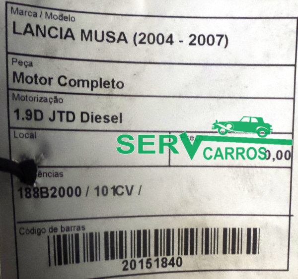 Complete Engine LANCIA Musa (350_) Imagem-2