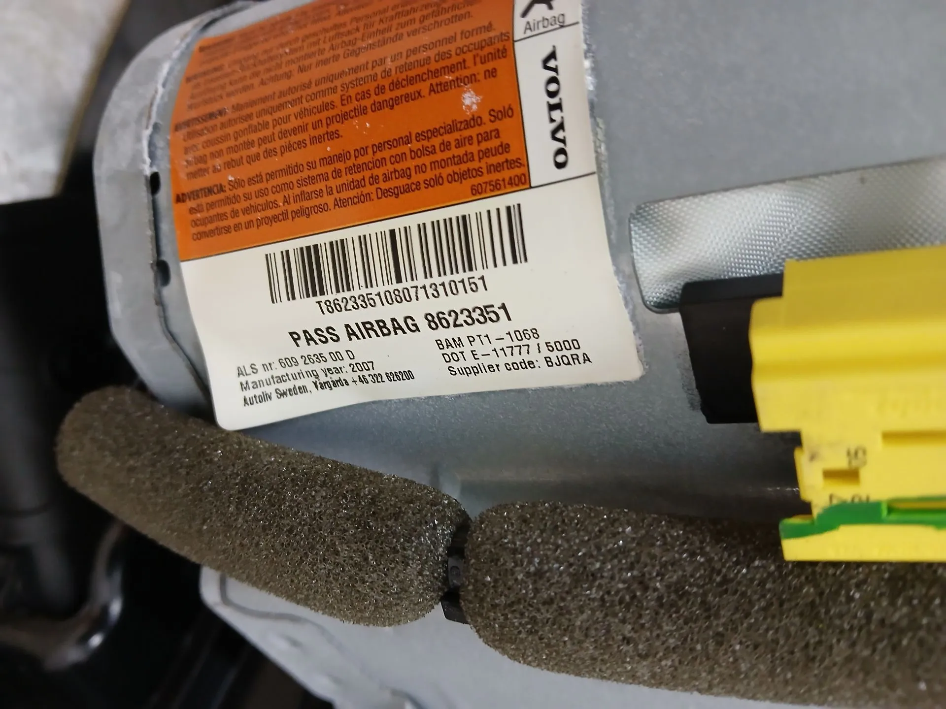 Airbag Passeggero VOLVO C30 Imagem-1