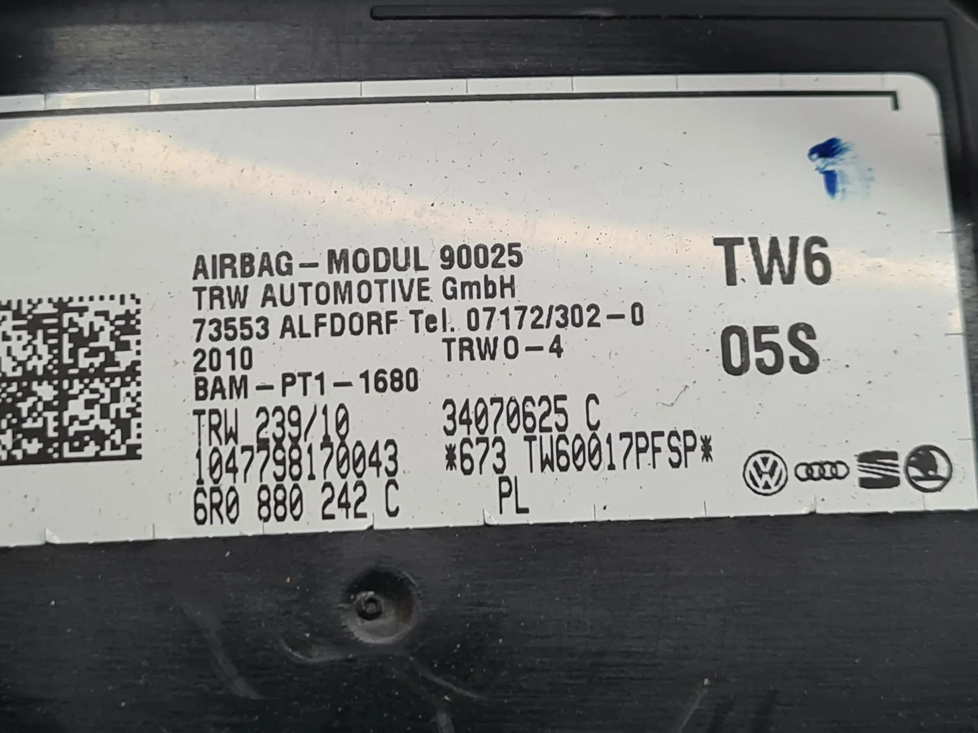 Airbag Derecho VOLKSWAGEN Polo (6R, 6C) Imagem-3