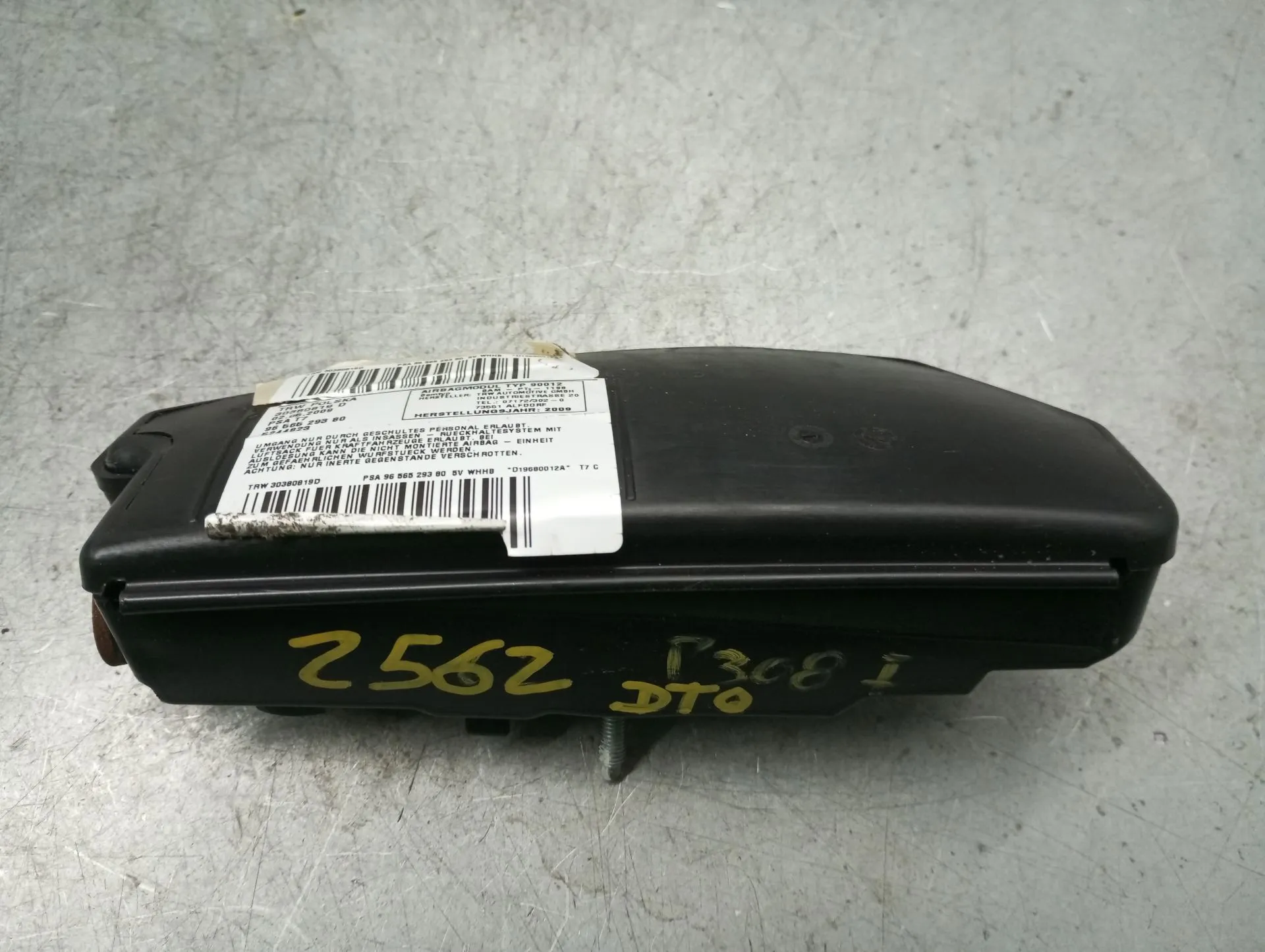 Right Seat Airbag PEUGEOT 308 (4A_, 4C_)