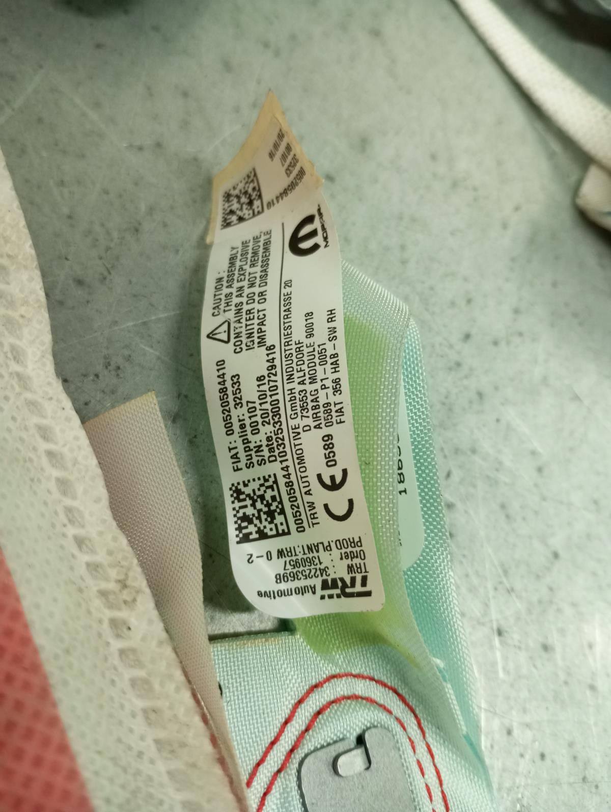 Airbag Rideau Droite FIAT Tipo Hatchback (357_) Imagem-2