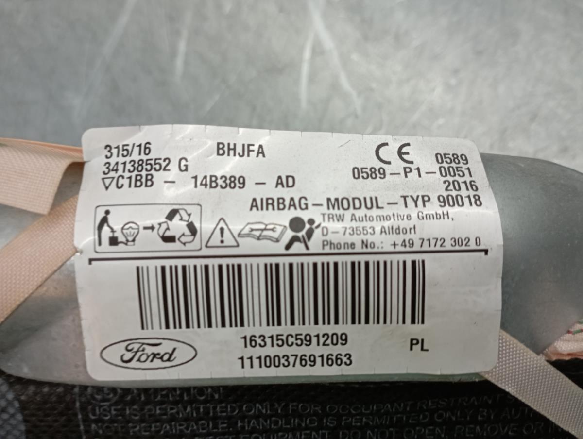 Airbag Rideau Droite FORD Fiesta VI (CB1, CCN) Imagem-1