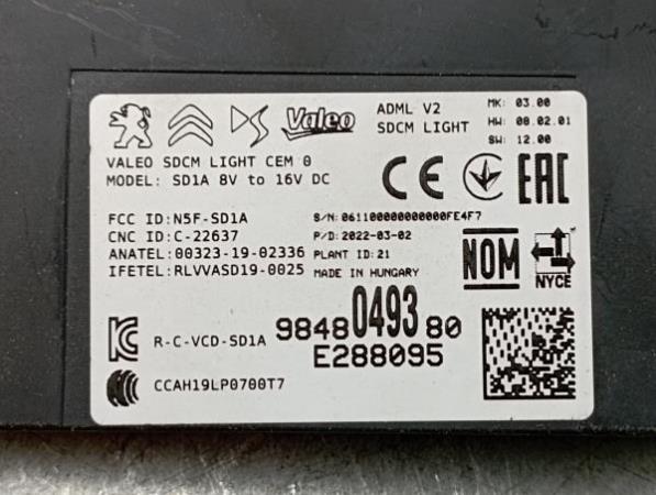 Centralina de luzes PEUGEOT 308 III Imagem-3