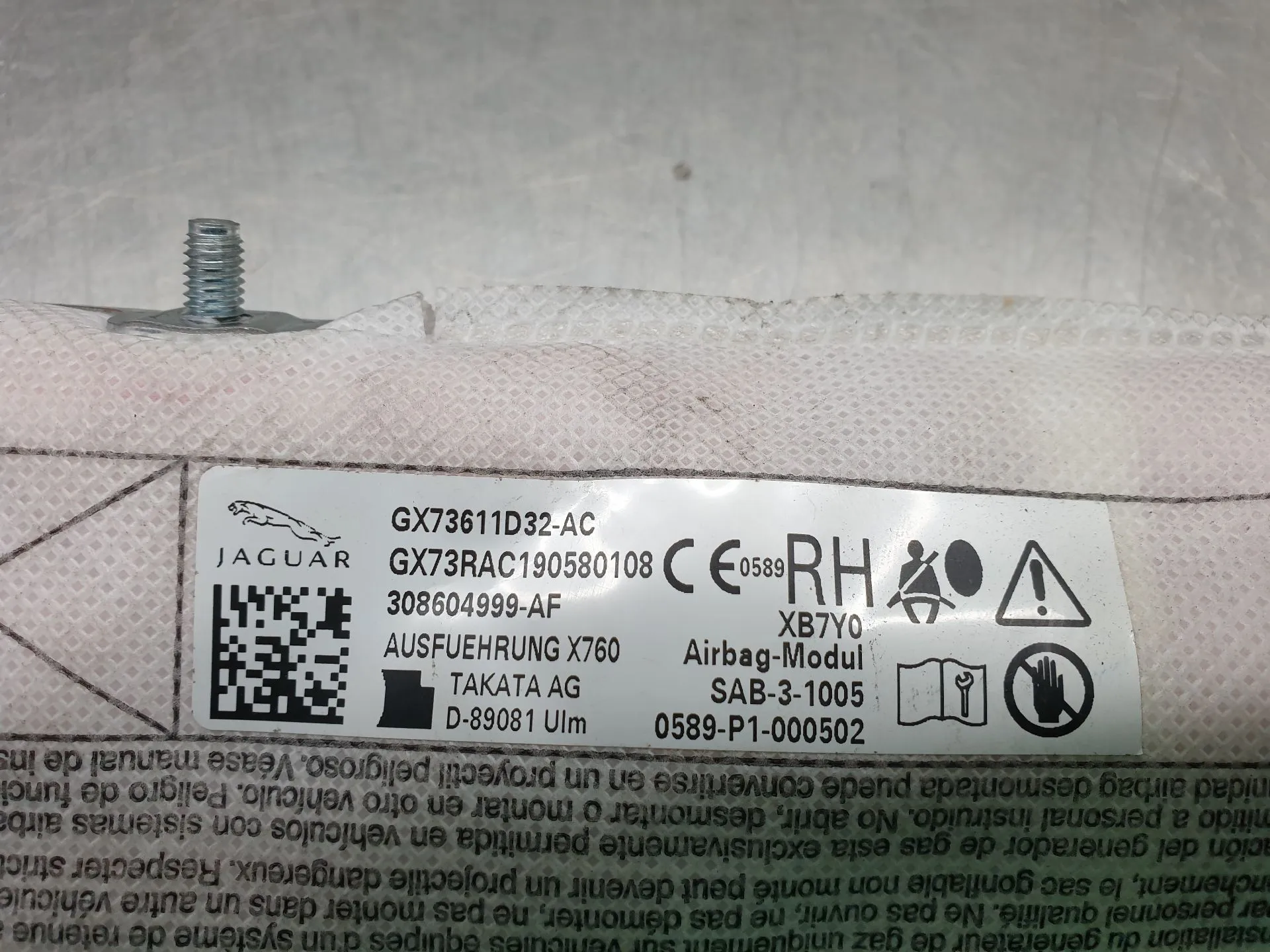 Airbag banco direito JAGUAR F-Pace (X761) Imagem-2
