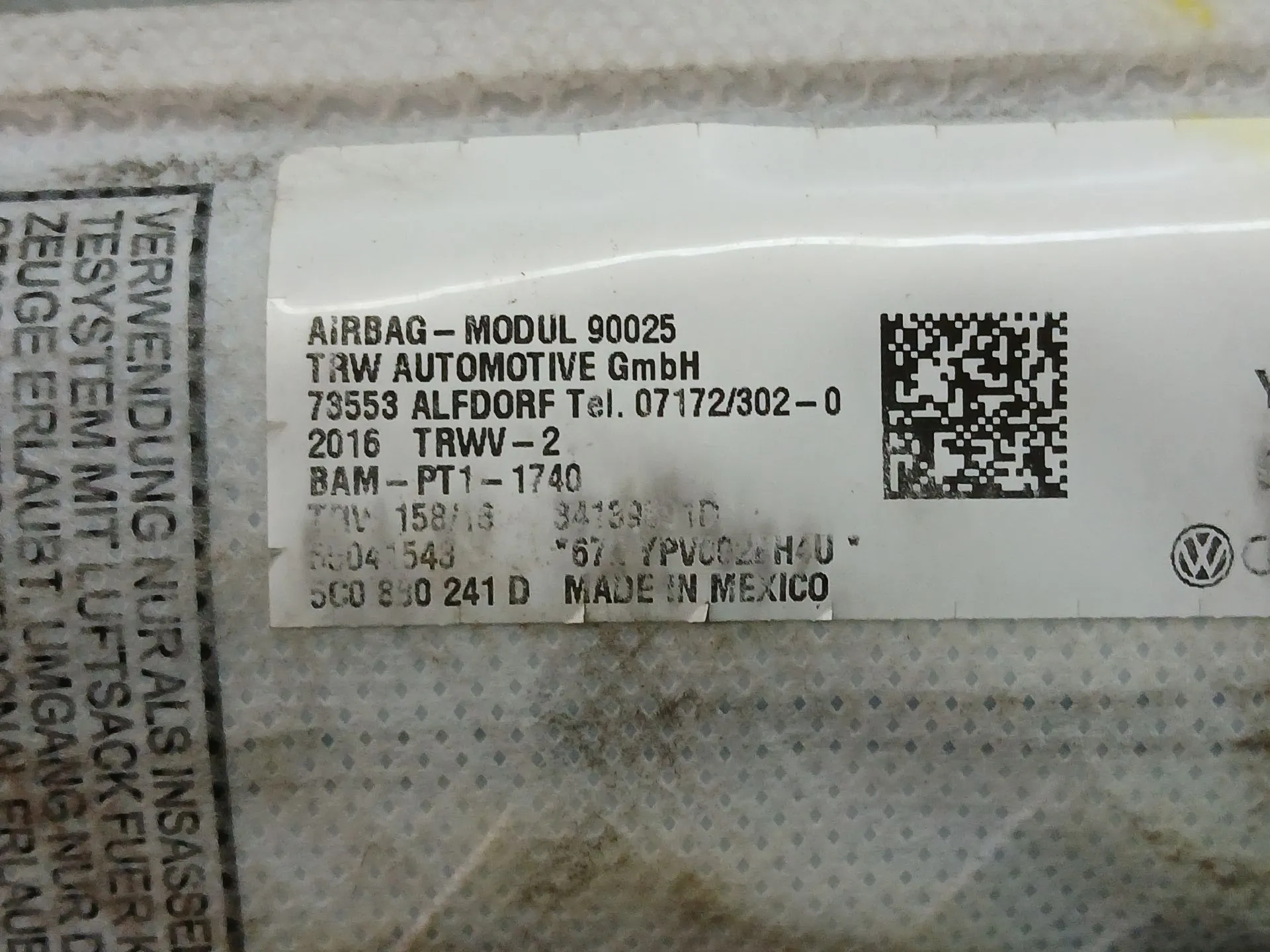 Airbag Izquierdo VOLKSWAGEN Jetta IV (162, 163) Imagem-3