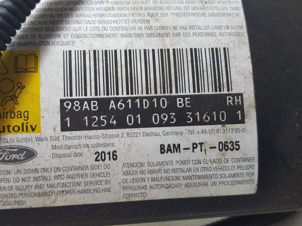 Airbag banco direito FORD Focus I (DAW, DBW) Imagem-1