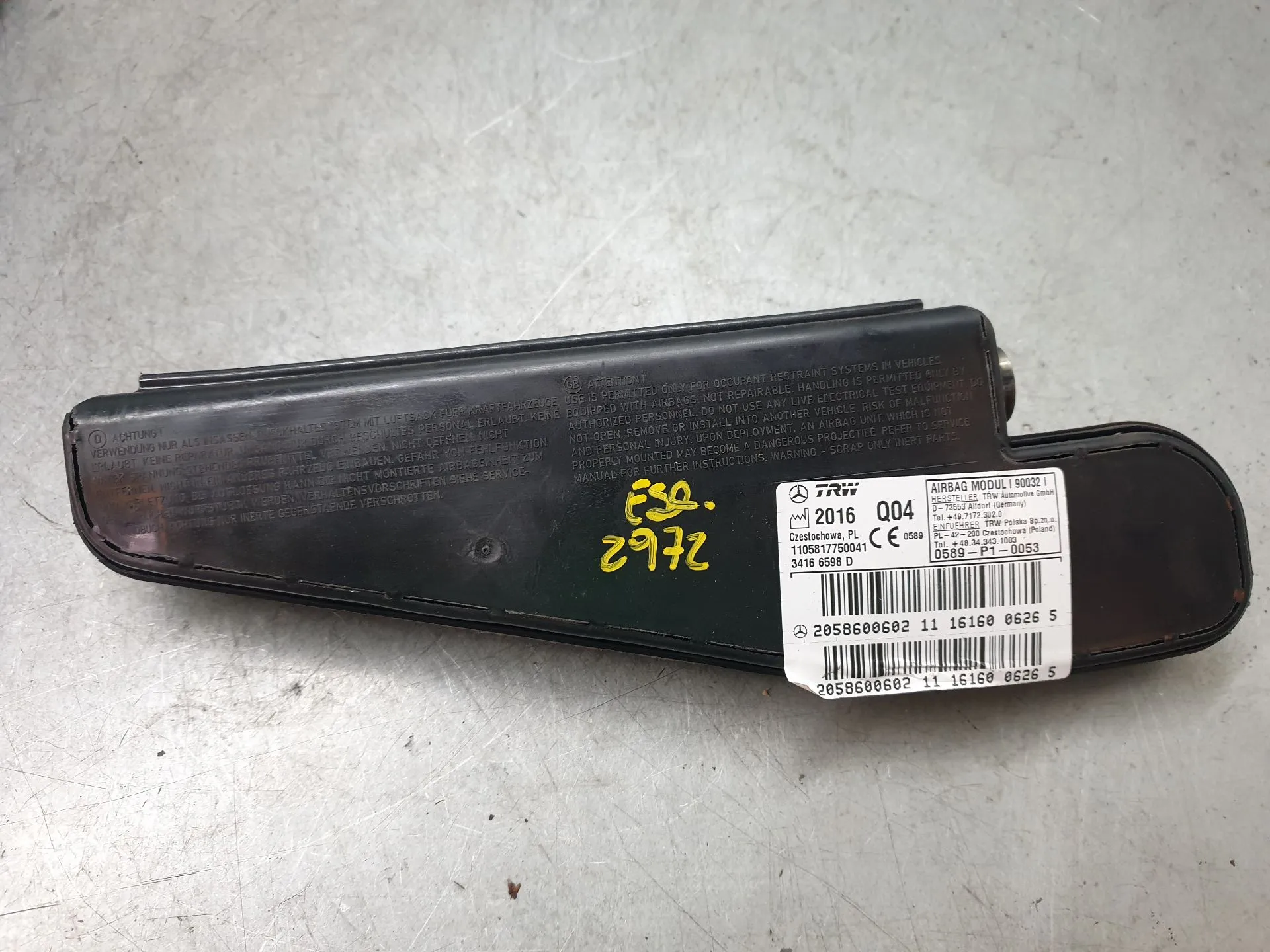 Airbag Sinistro MERCEDES-BENZ Classe C Carrinha (S205)