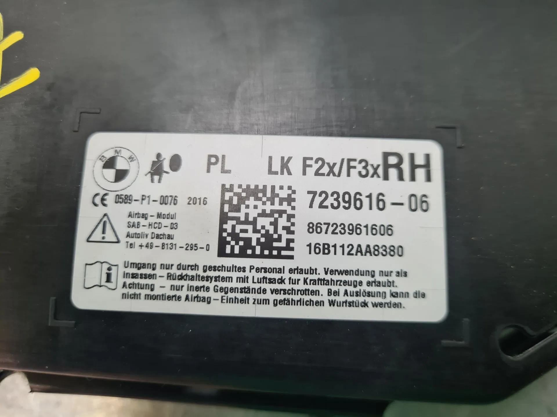 Airbag  Droite BMW 1 (F20) Imagem-3