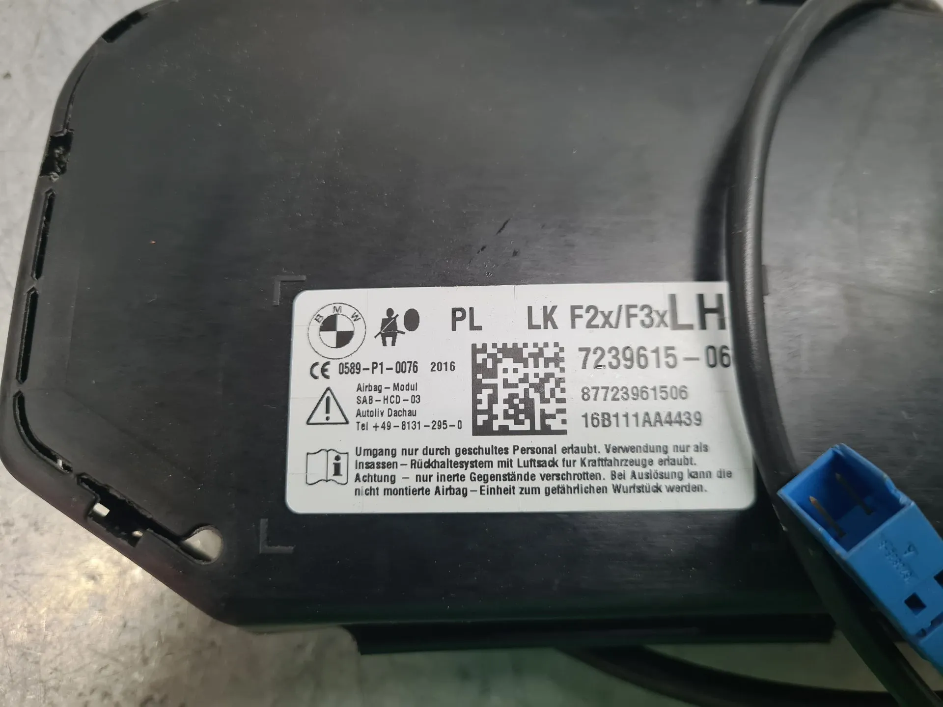 Airbag Guache BMW 1 (F20) Imagem-1