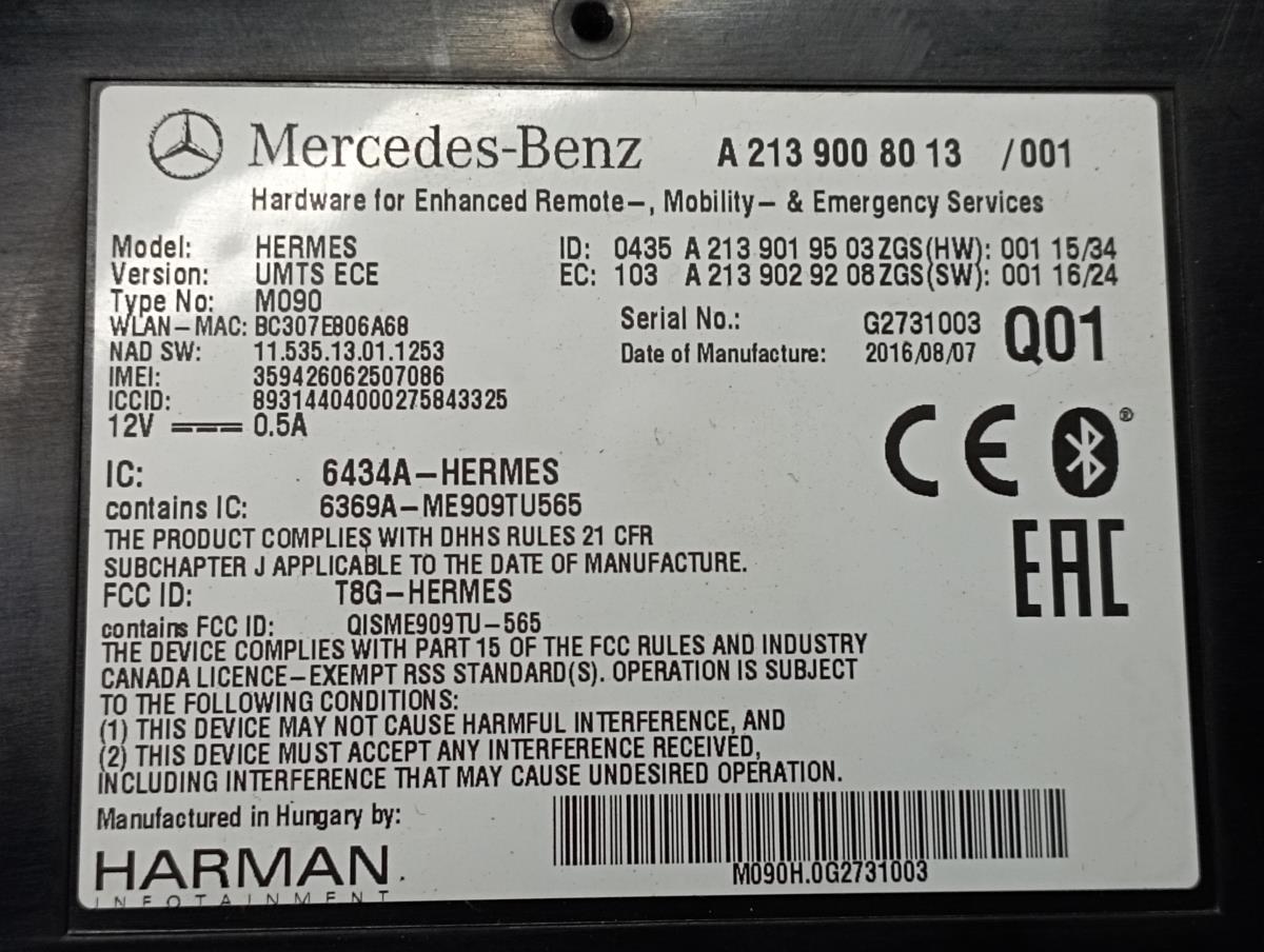 Módulo bluetooth MERCEDES-BENZ GLA (X156) Imagem-3