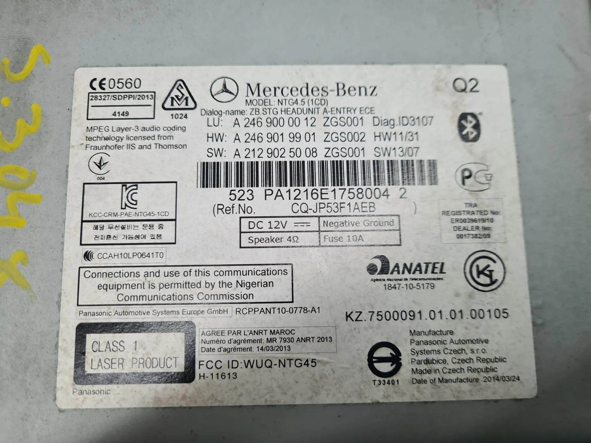 Radio / autorradio MERCEDES-BENZ GLA (X156) Imagem-6