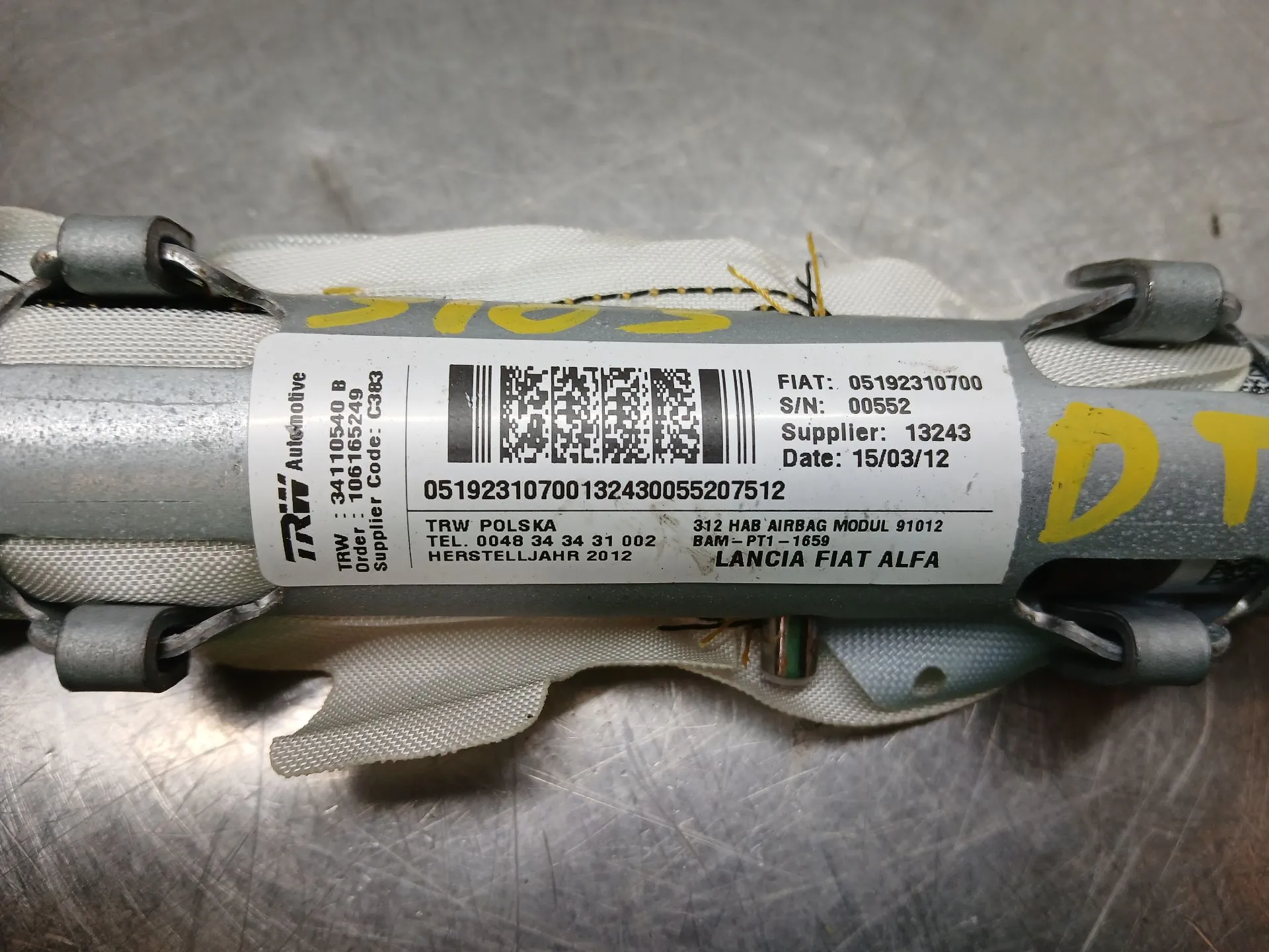 Airbag Cortina Derecho FIAT 500 (312_) Imagem-3