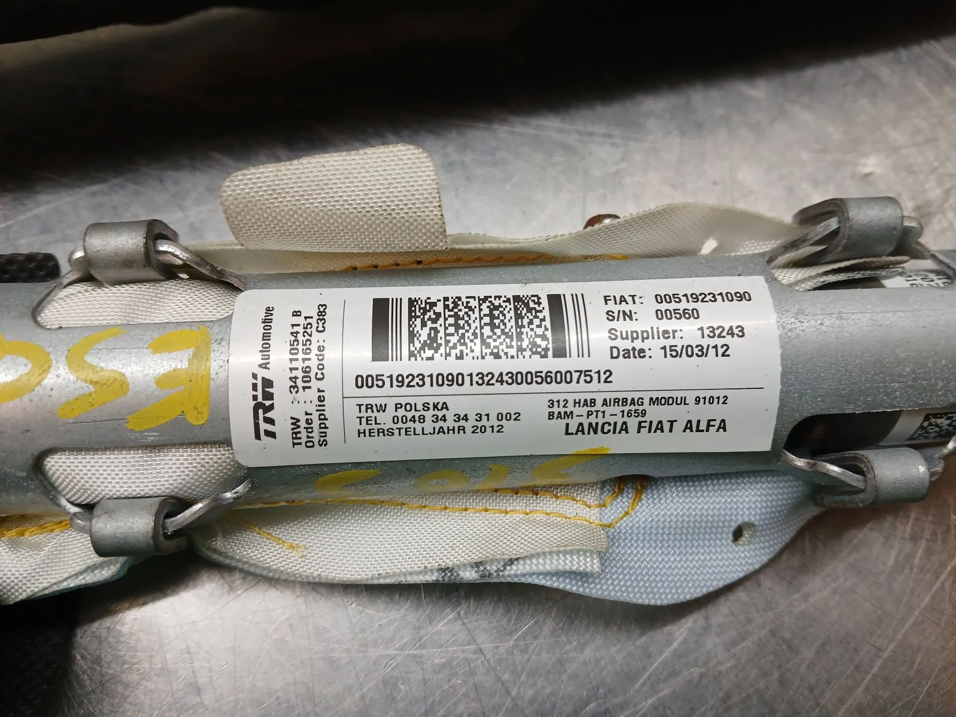 Airbag a Tendina Sinistra FIAT 500 (312_) Imagem-3