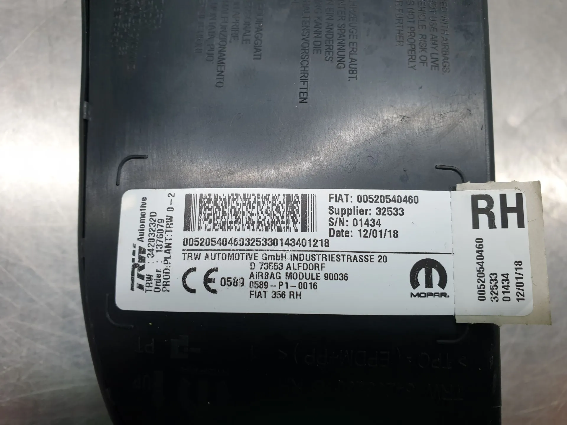 Airbag  Droite FIAT Tipo Hatchback (357_) Imagem-3