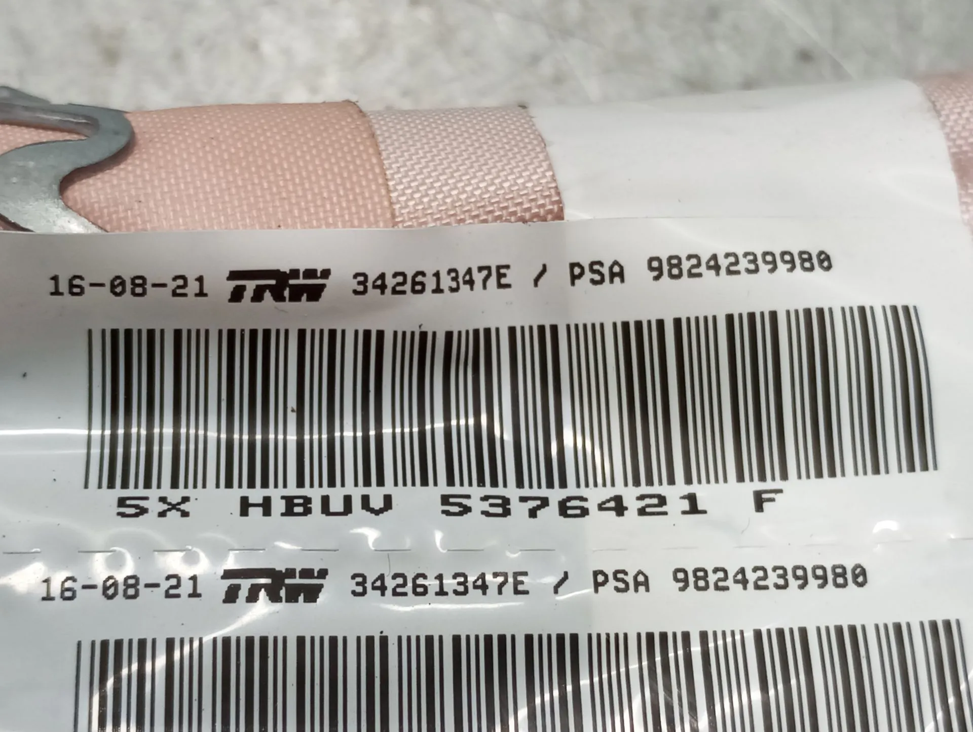 Airbag cortina direito PEUGEOT 3008 II (M_) Imagem-2