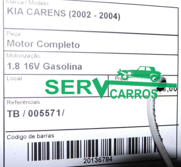 Motor completo KIA Carens I (FC) Imagem-2