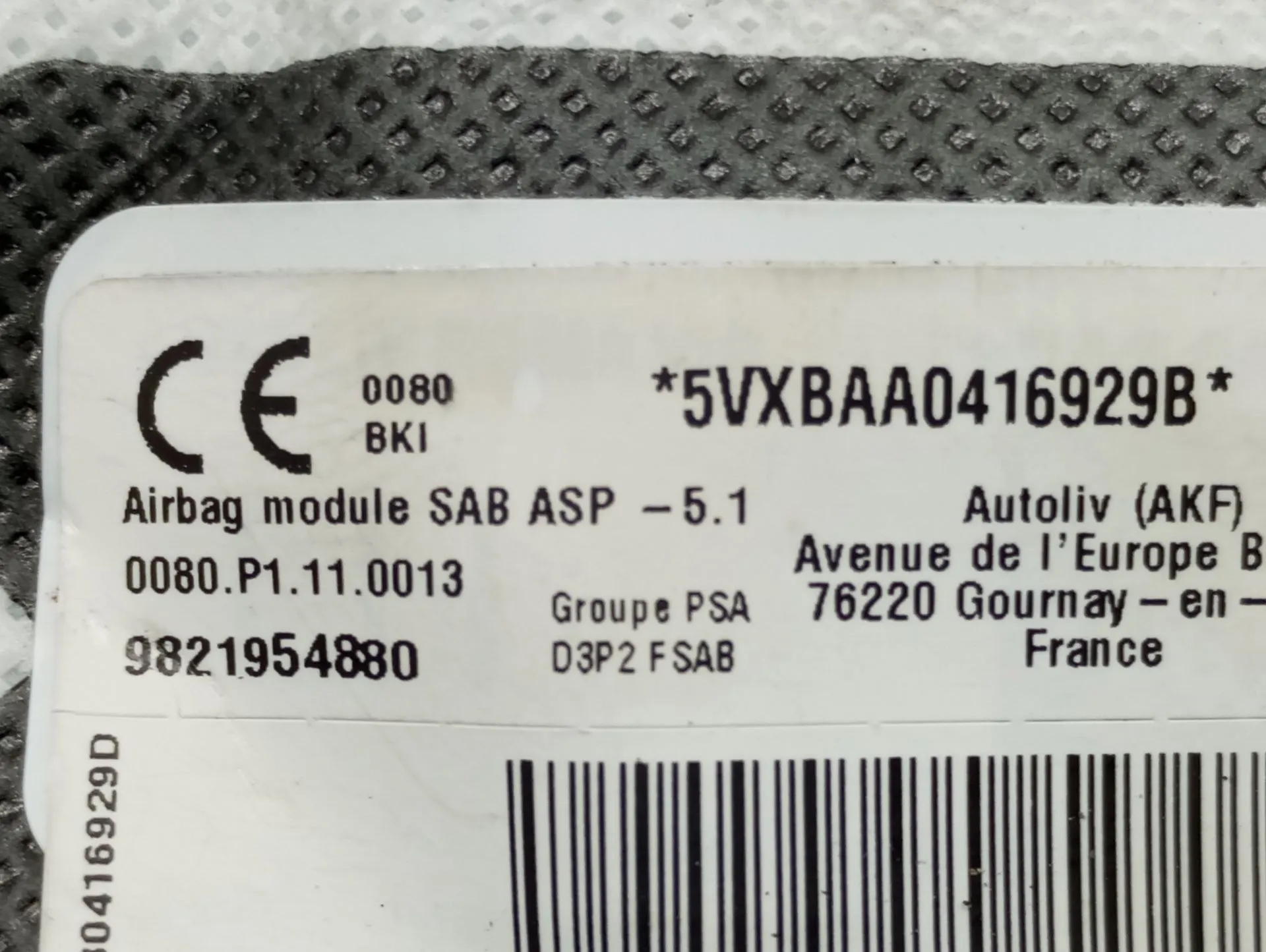 Left Seat Airbag PEUGEOT 208 II Imagem-2