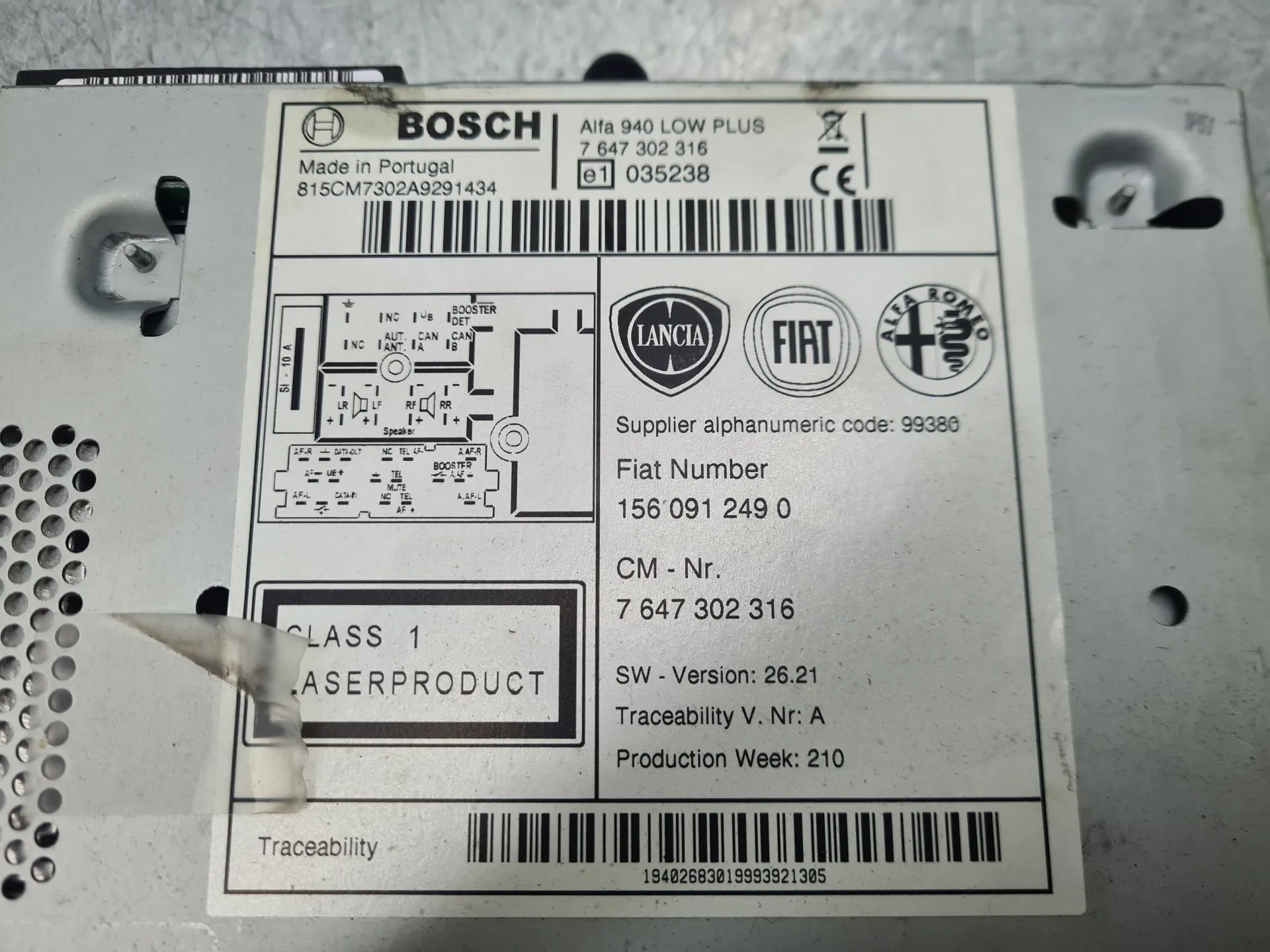 Rádio / auto-rádio ALFA ROMEO Giulietta (940_) Imagem-6