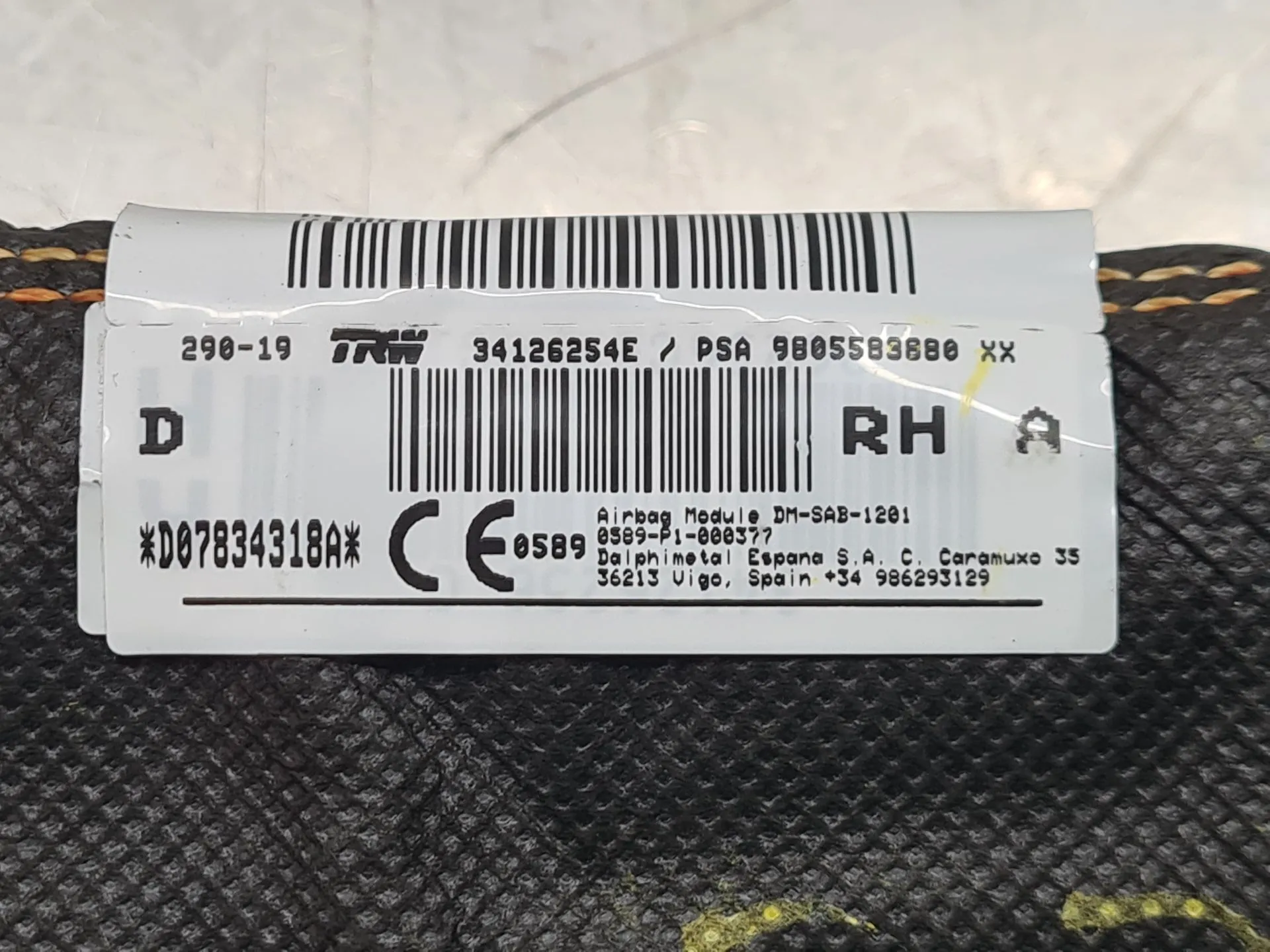 Airbag banco direito PEUGEOT 308 II Imagem-3