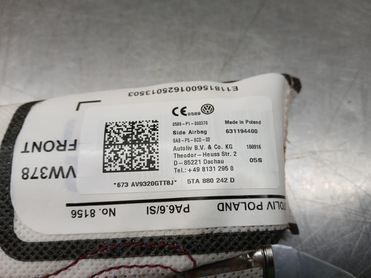 Airbag banco direito VOLKSWAGEN Touran (5T) Imagem-3