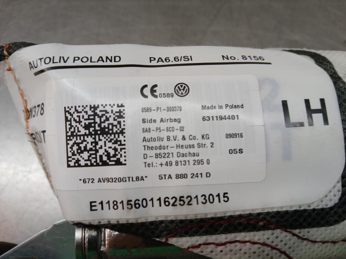 Airbag banco esquerdo VOLKSWAGEN Touran (5T) Imagem-2