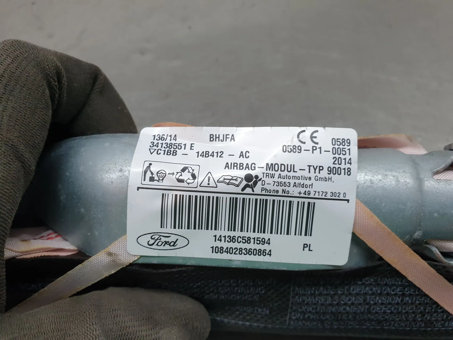 Airbag Cortinha Izquierdo FORD Fiesta VI (CB1, CCN) Imagem-1