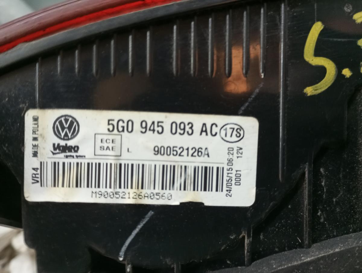 Left Tailgate light  VOLKSWAGEN Golf VII (5G1, BQ1, BE1, BE2) Imagem-4