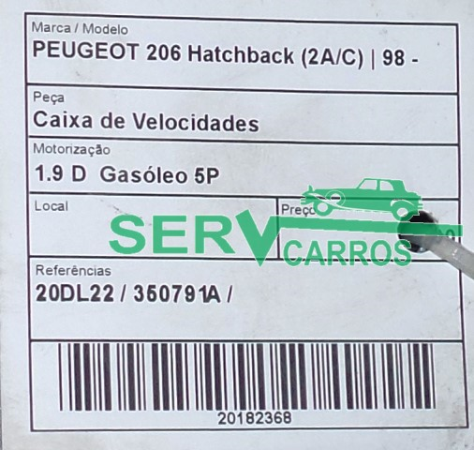 Cambio manual PEUGEOT 206 (2A/C) Imagem-1