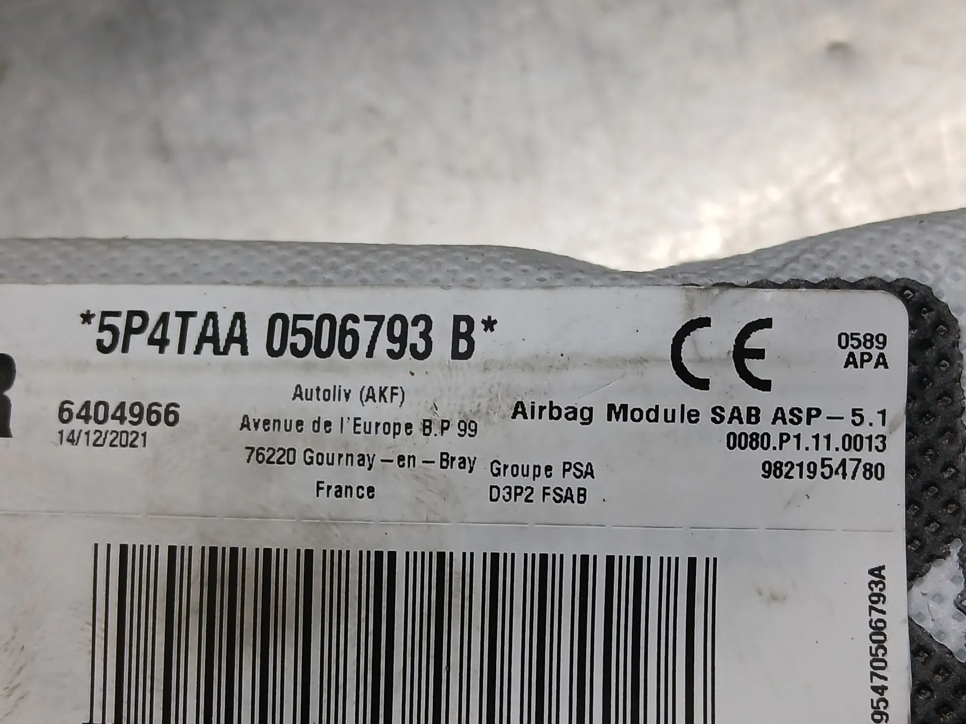 Airbag Destro PEUGEOT 208 II Imagem-2