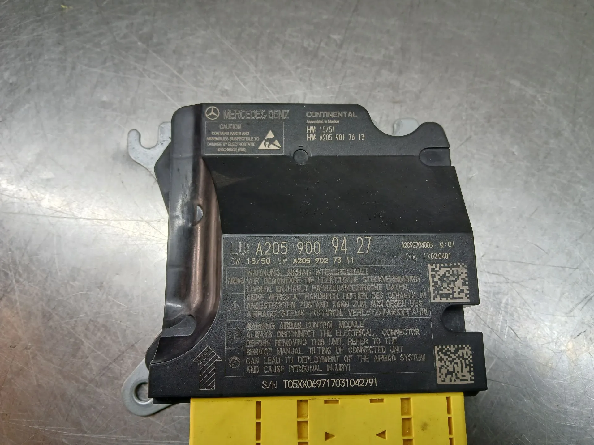 Centralina airbag MERCEDES-BENZ Classe C Coupé (C205) Imagem-3