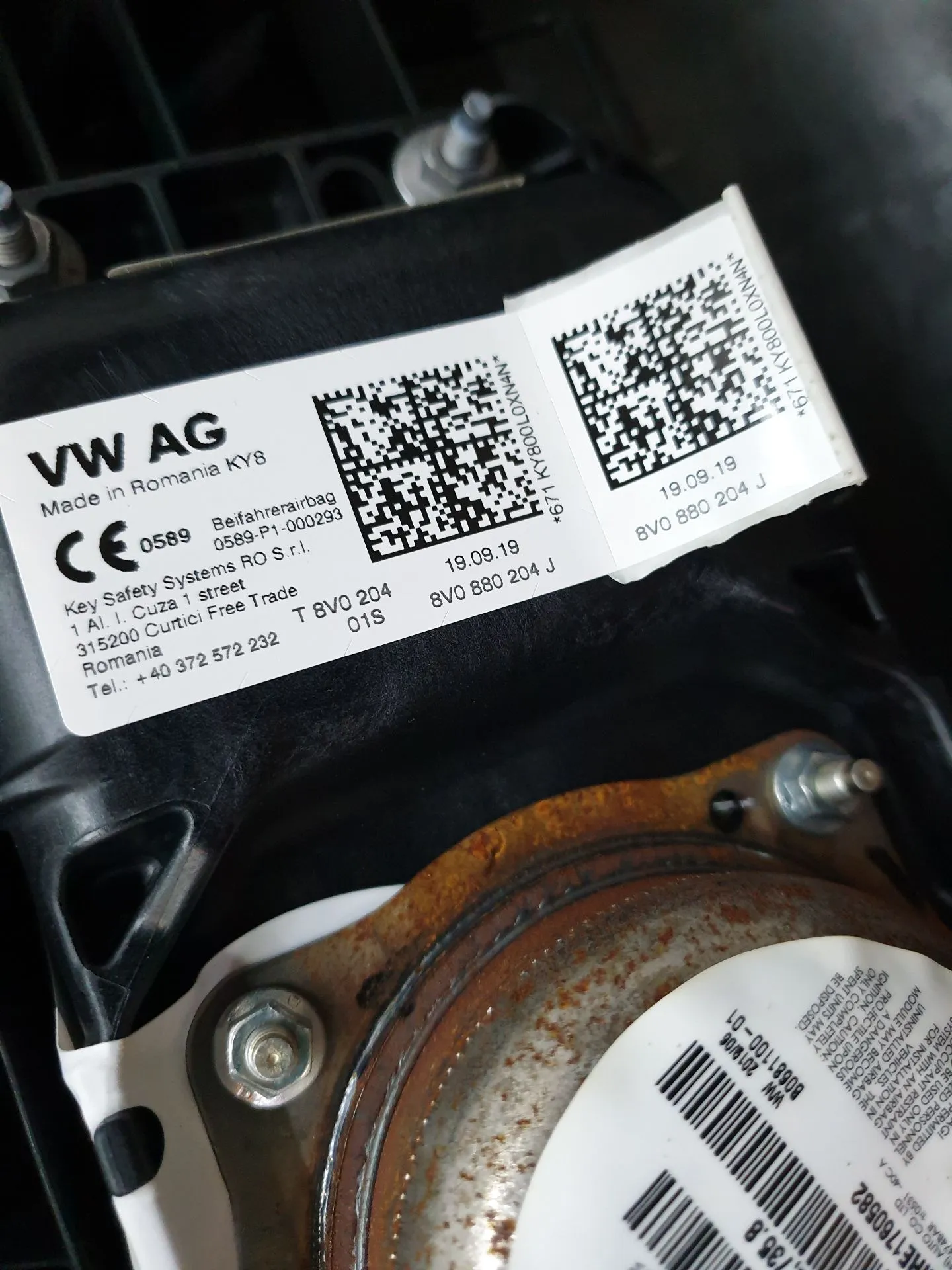 Airbag passageiro AUDI A3 (8V1, 8VK) Imagem-1