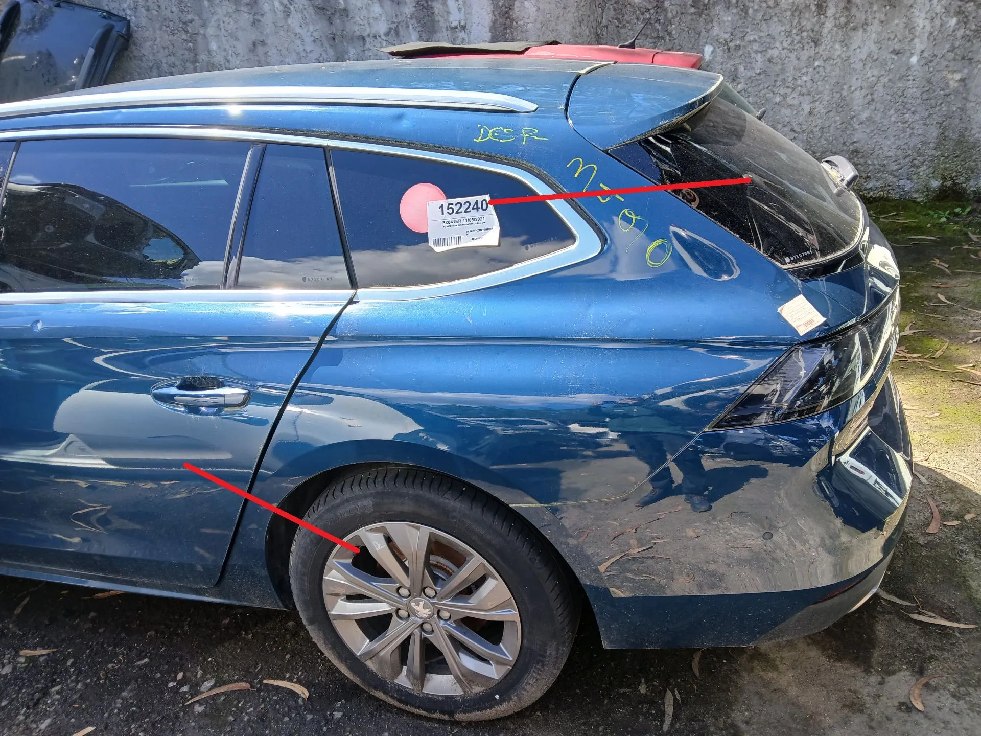 Pannello posteriore sinistro PEUGEOT 508 SW II