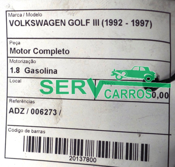 Motor completo VOLKSWAGEN Golf III (1H1) Imagem-2