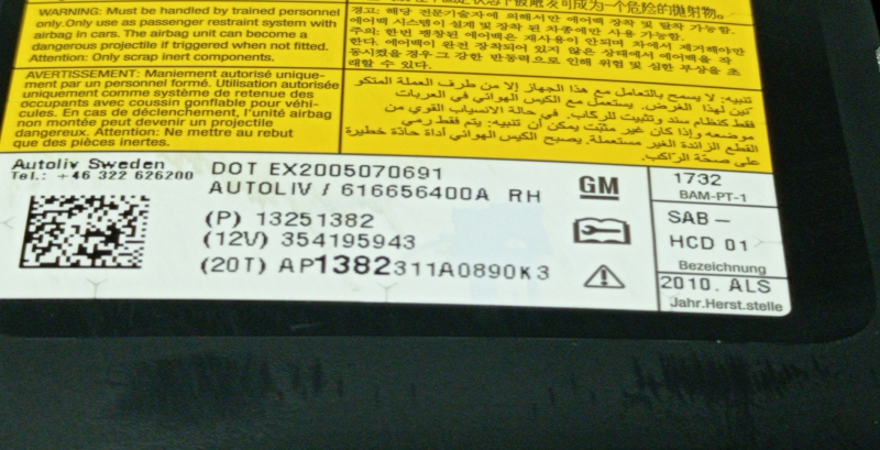 Right Seat Airbag OPEL Astra J Imagem-3