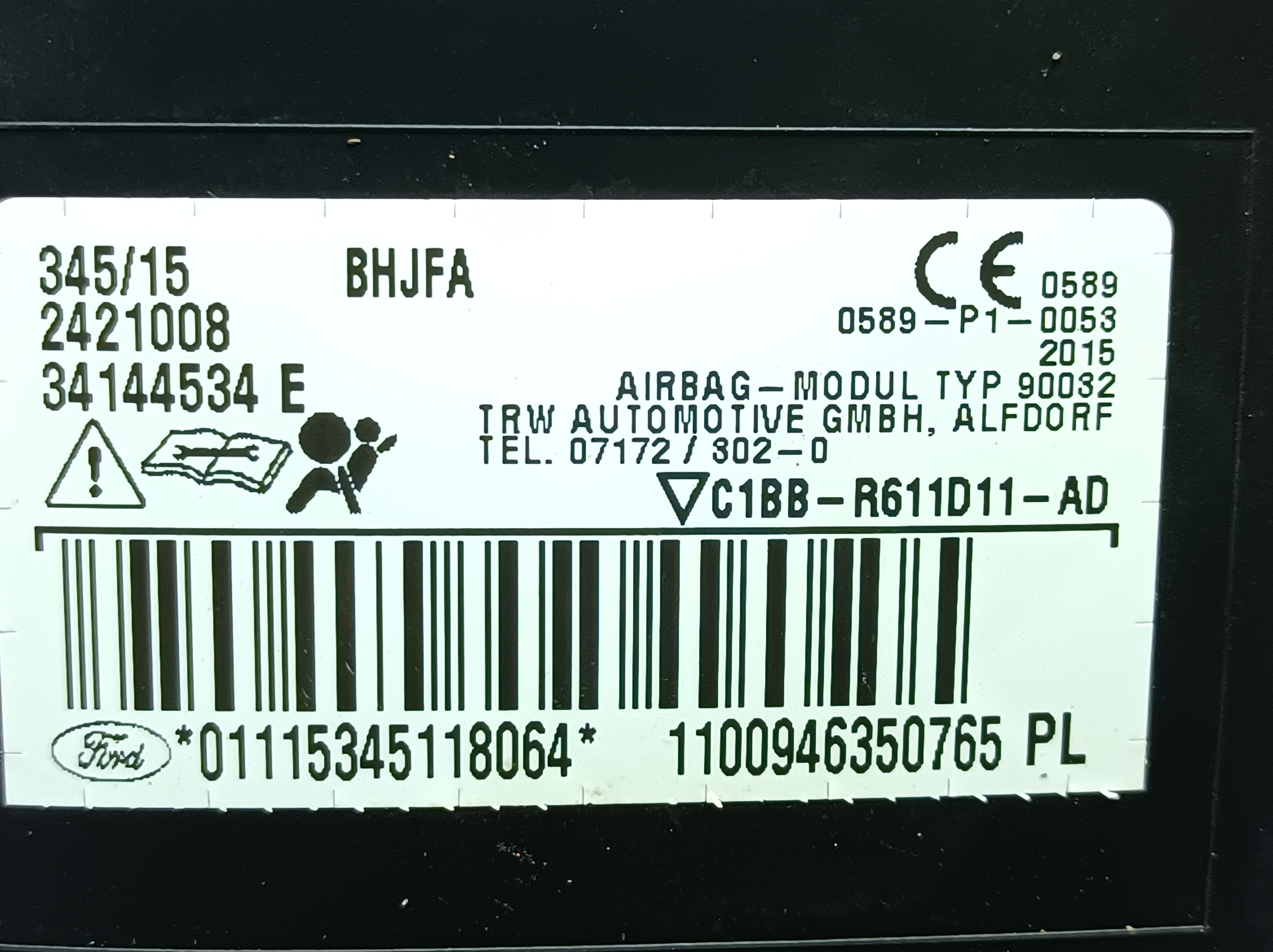 Left Seat Airbag FORD Fiesta VI (CB1, CCN) Imagem-3