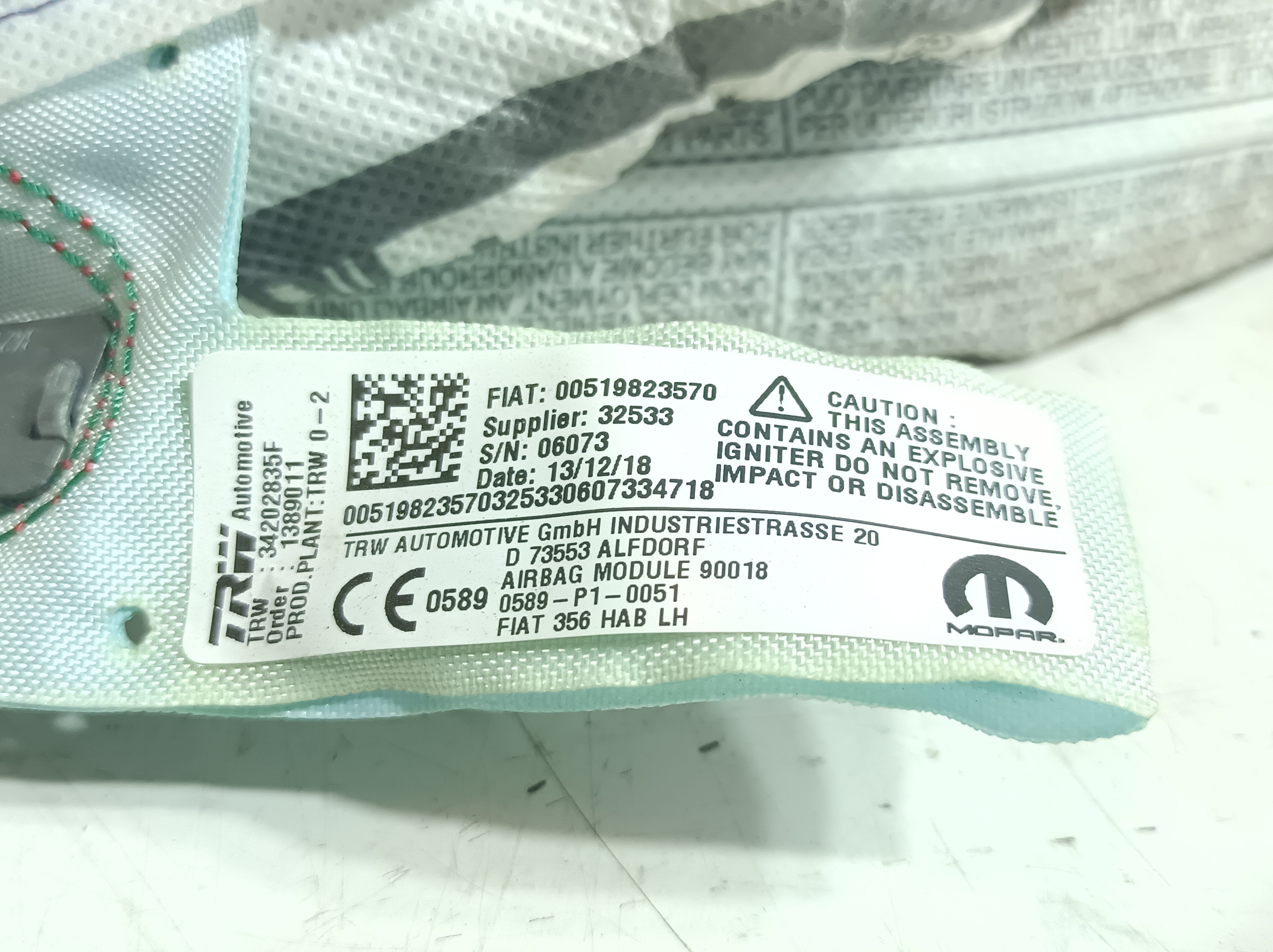 Airbag cortina esquerdo FIAT Tipo Hatchback (357_) Imagem-2