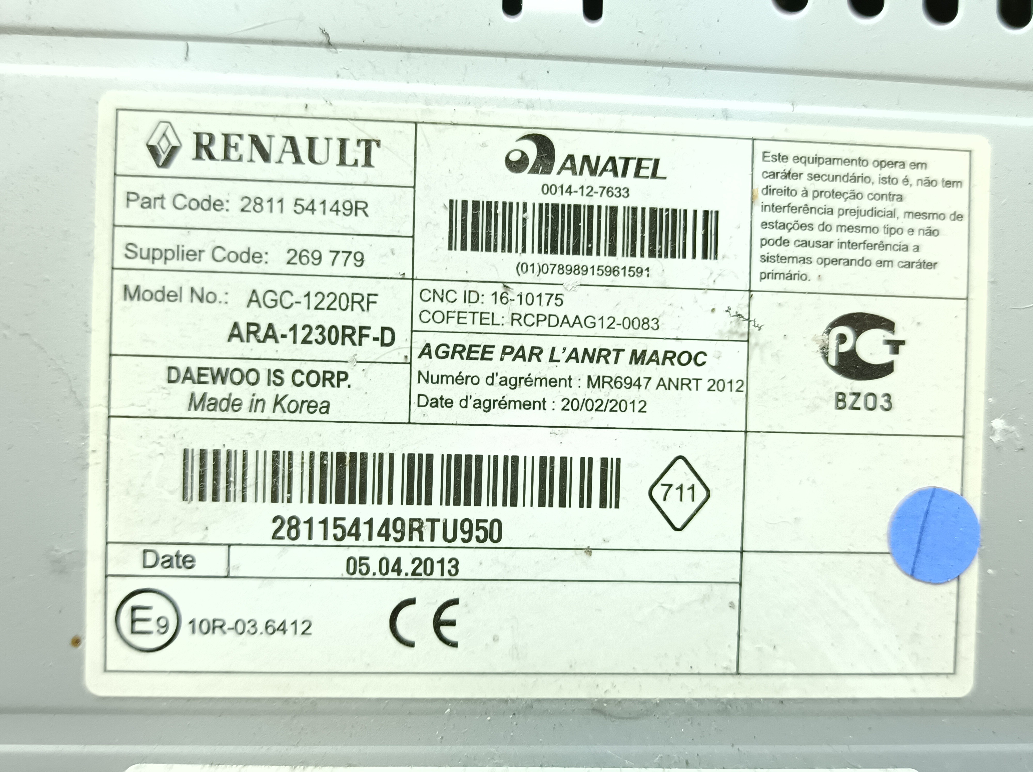 Rádio / auto-rádio RENAULT Clio IV (BH_) Imagem-3