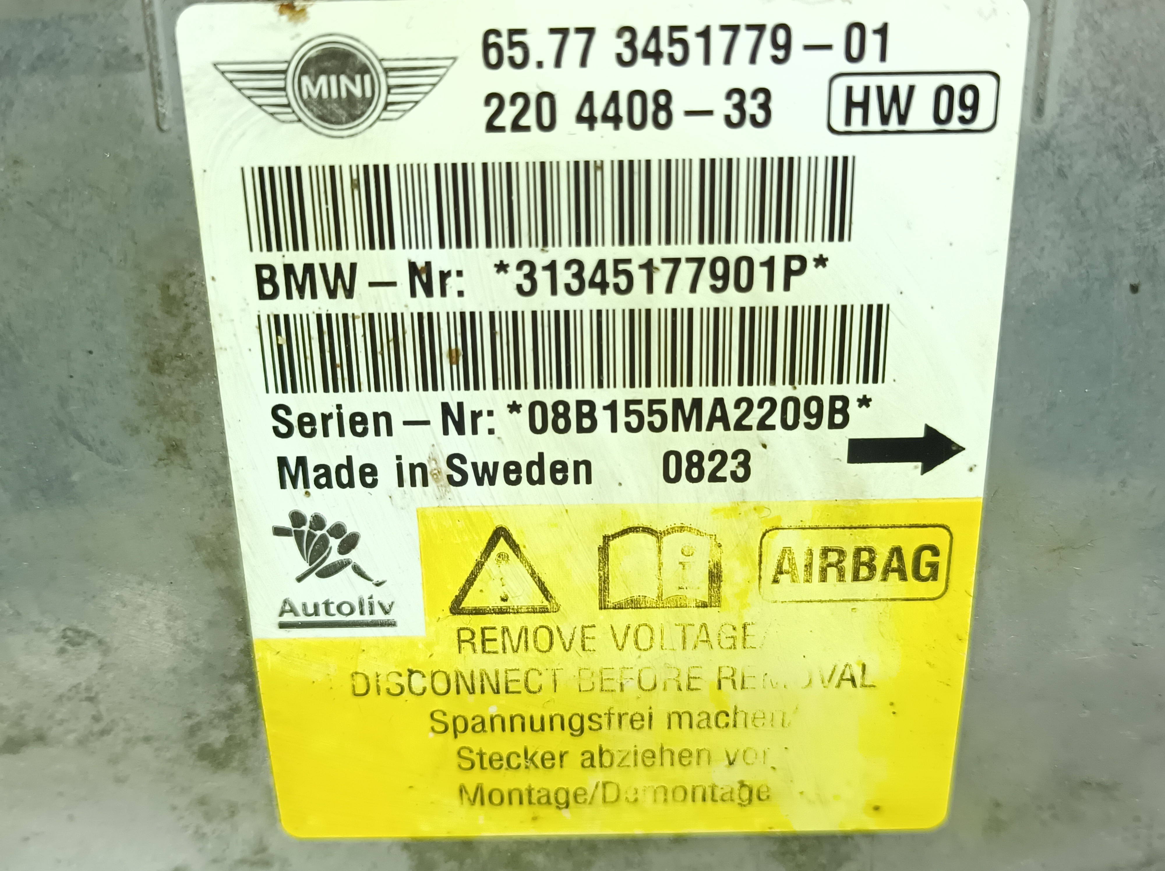 Calculateur  airbag MINI Mini (R56) Imagem-3