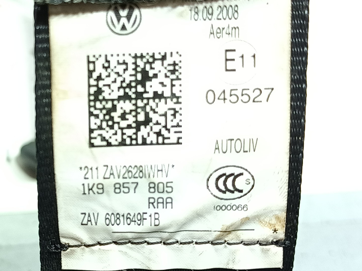 Cinto trás esquerdo VOLKSWAGEN Golf V Variant (1K5) Imagem-2