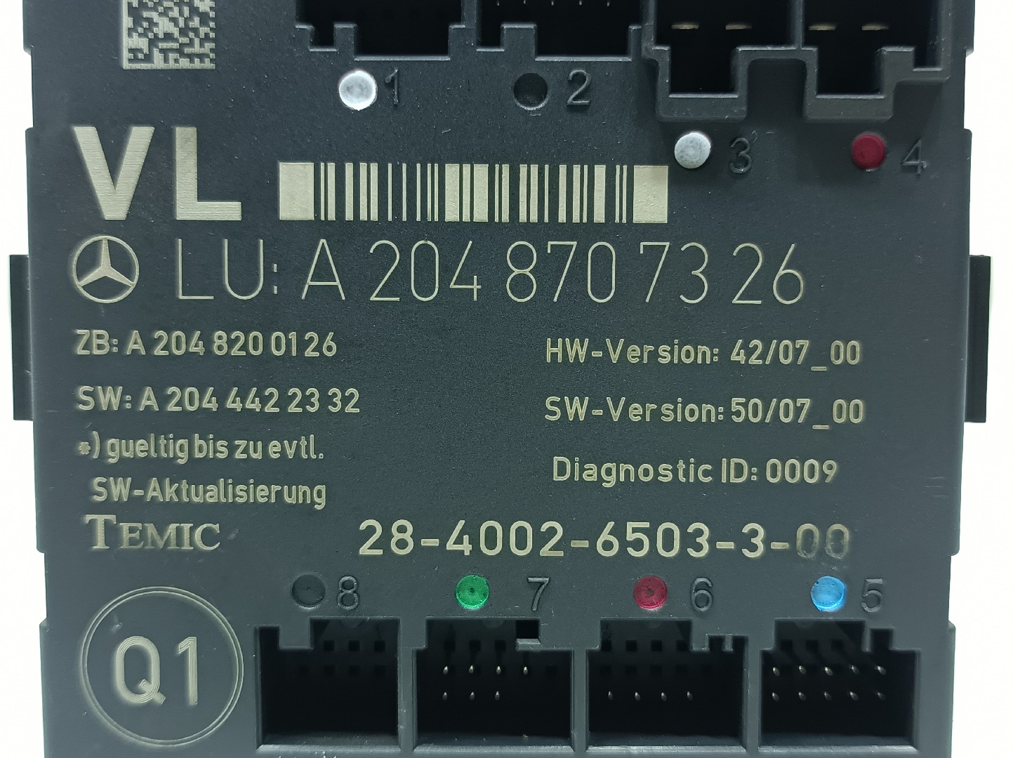 Left front Door Unit Module MERCEDES-BENZ Classe C (W204) Imagem-2