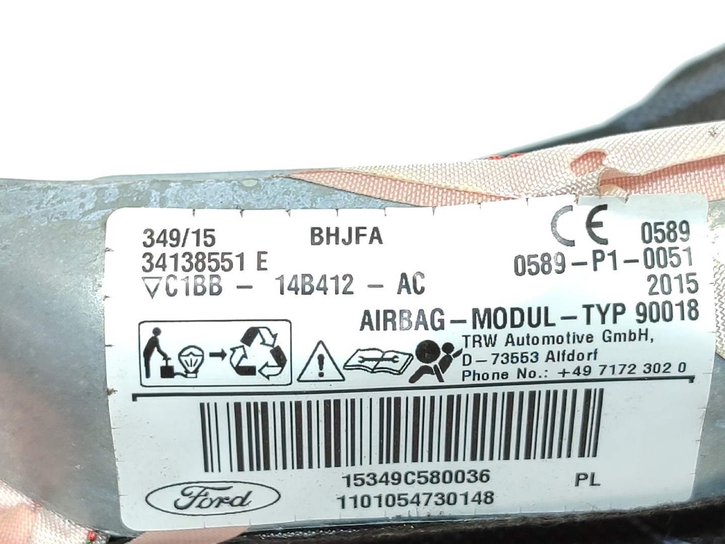 Airbag Rideau Guache FORD Fiesta VI (CB1, CCN) Imagem-2