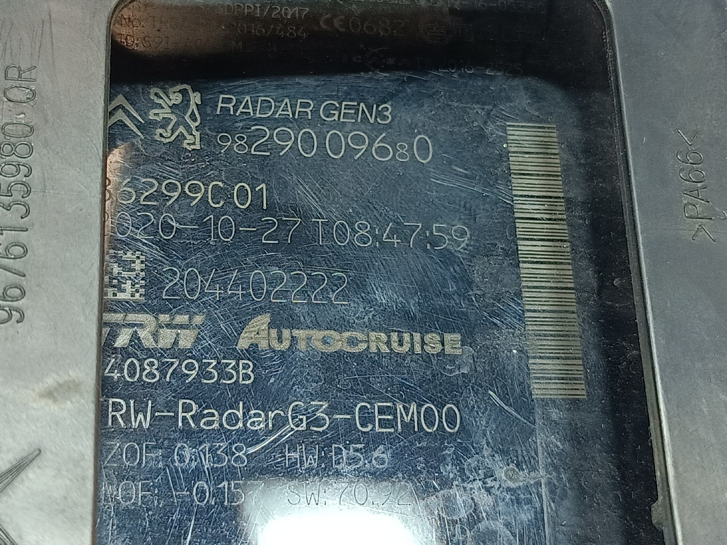 Sensor de radar PEUGEOT 308 II Imagem-4