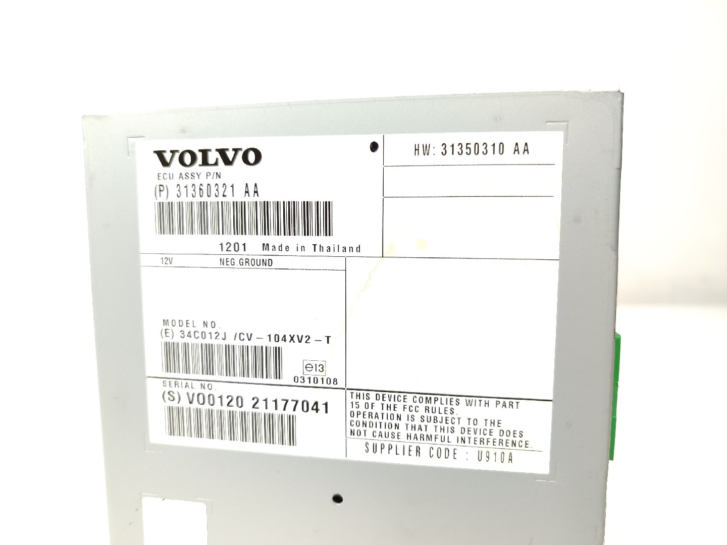 Speaker Amplifier VOLVO S60 II (134) Imagem-3