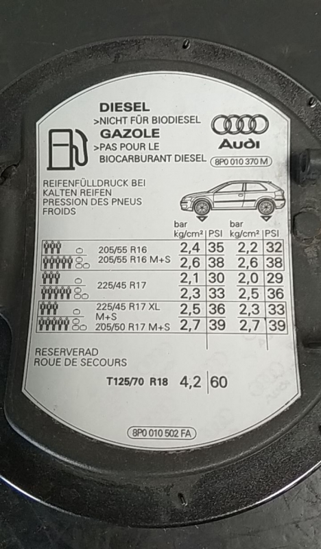 Bouchon/Volet De Trappe De Réservoir à Carburant  AUDI A3 (8P1) Imagem-3