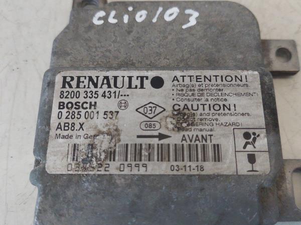 Centralina airbag RENAULT Clio II (BB0/1/2_, CB0/1/2_) Imagem-1 Centralina airbag RENAULT Clio II (BB0/1/2_, CB0/1/2_) Imagem-1