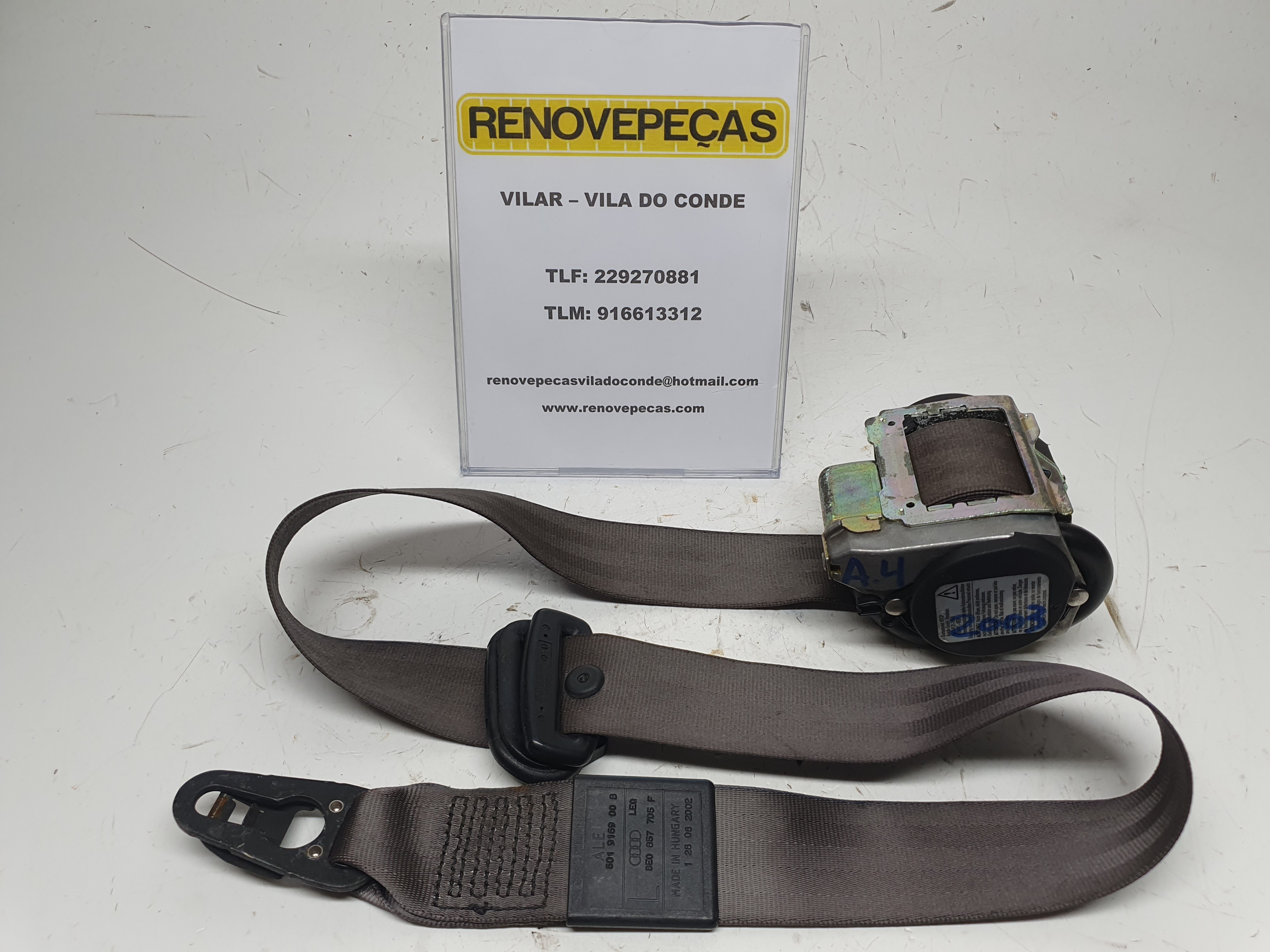 Cinturón delantero izquierdo AUDI A4 (8E2, B6)