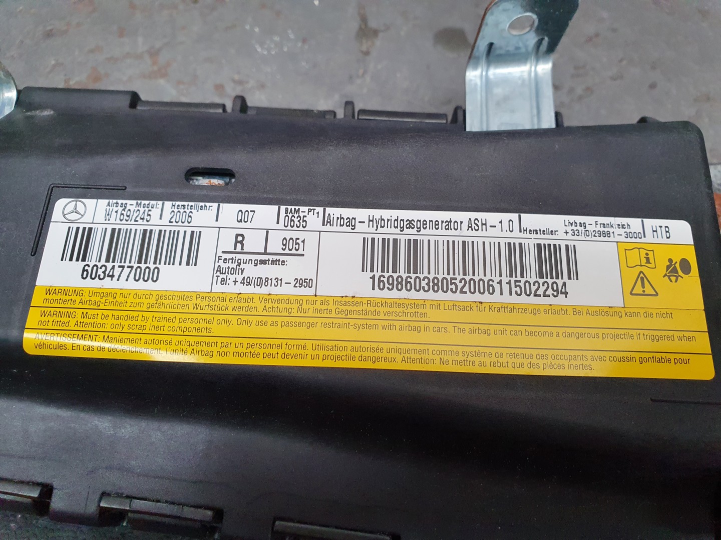 Airbag  Droite MERCEDES-BENZ Classe A (W169) Imagem-2