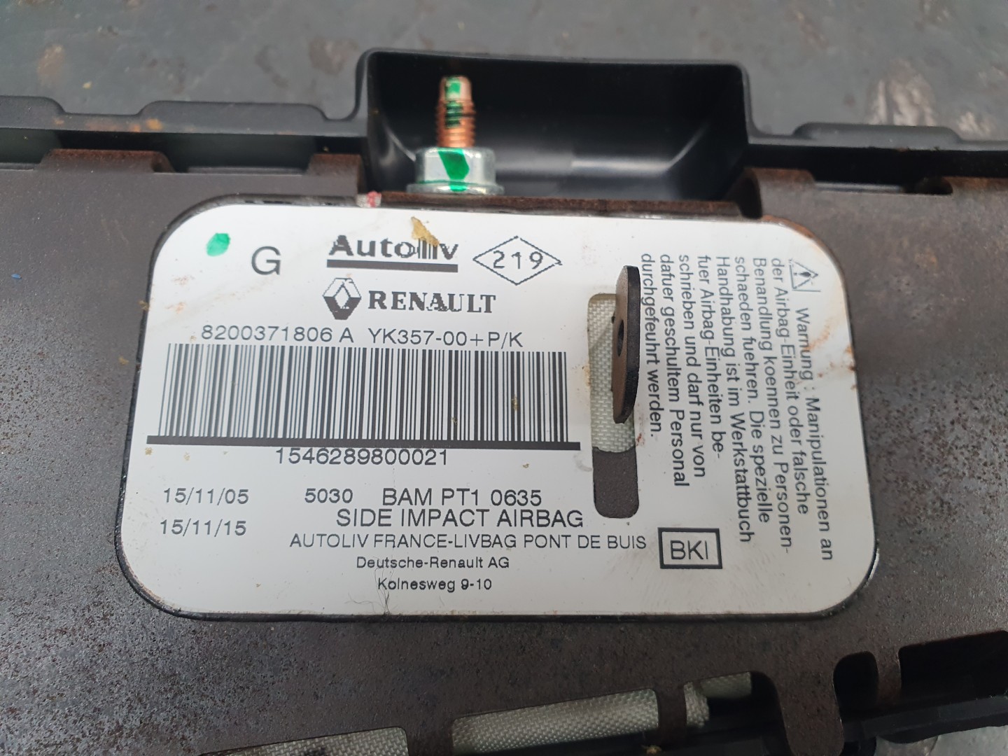 Airbag Guache RENAULT Megane II Société (KM0/2_) Imagem-2