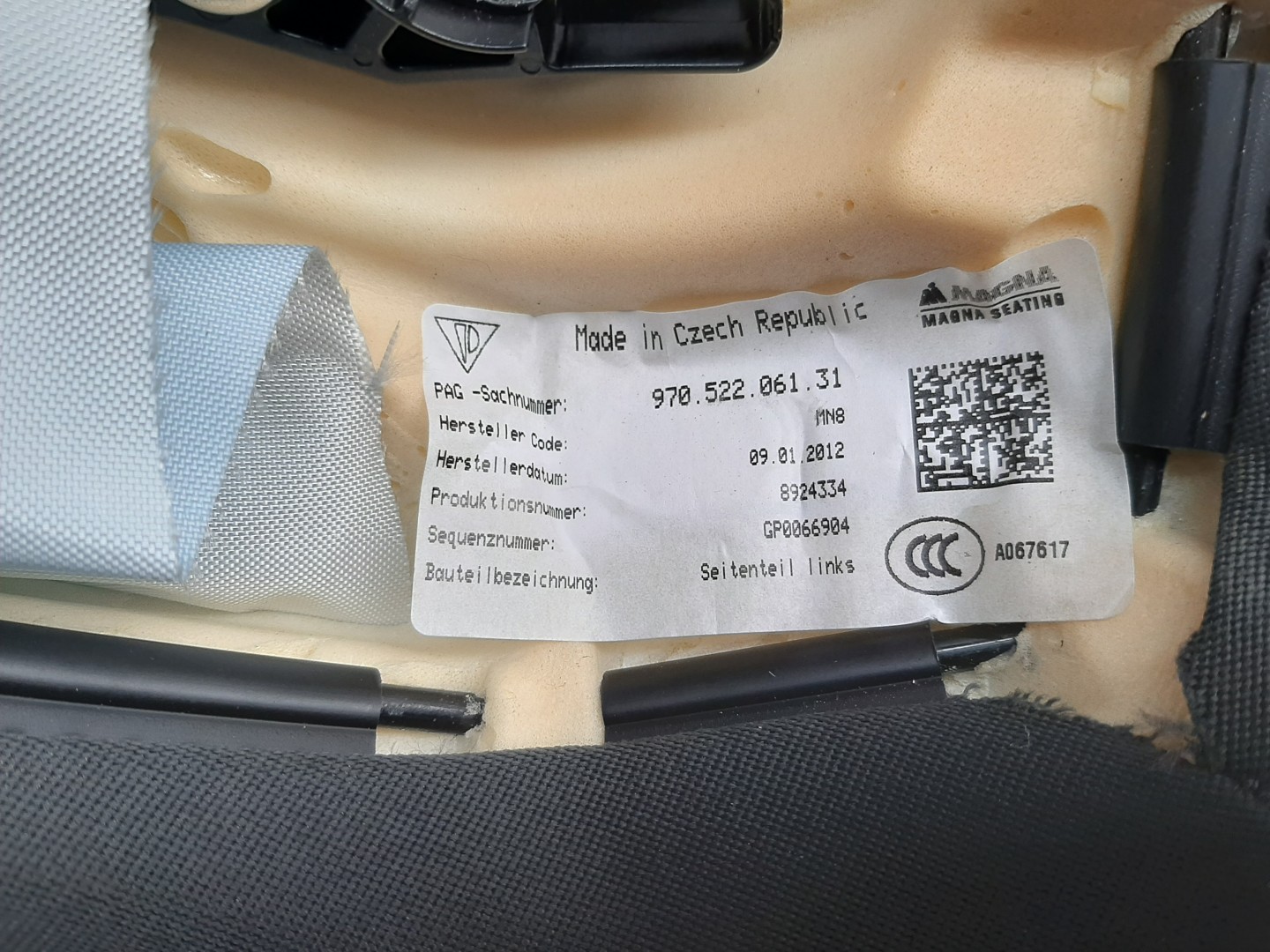 Airbag Guache PORSCHE Panamera (970) Imagem-3