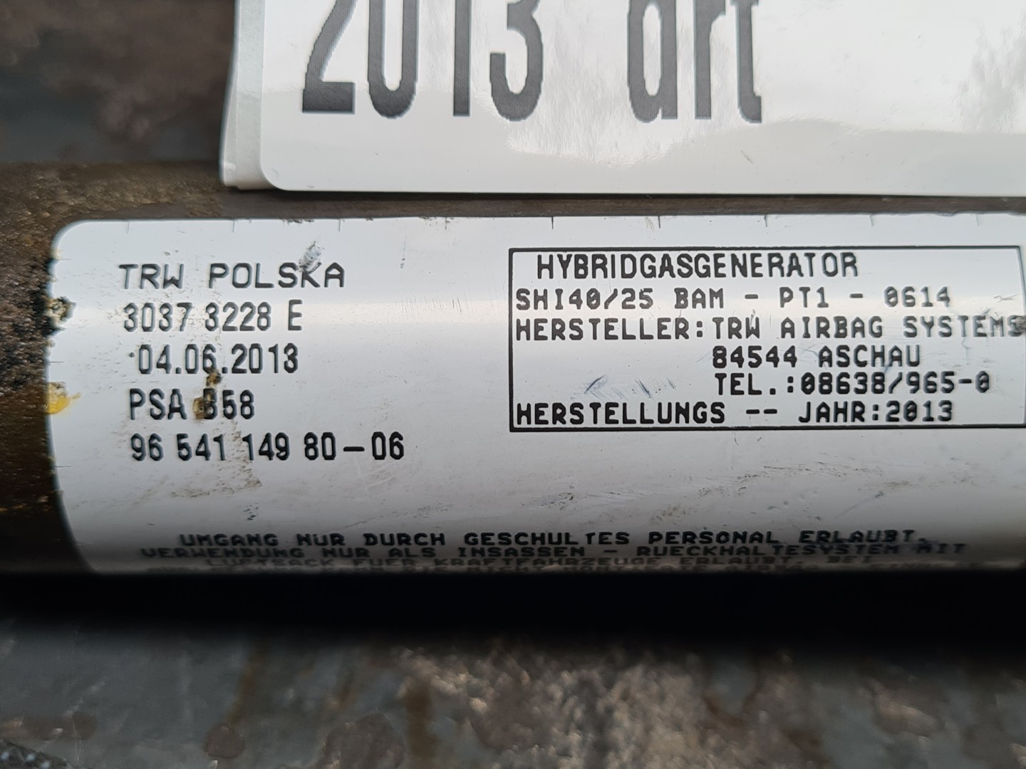 Airbag Rideau Droite CITROËN C4 Grand Picasso I (UA_) Imagem-1